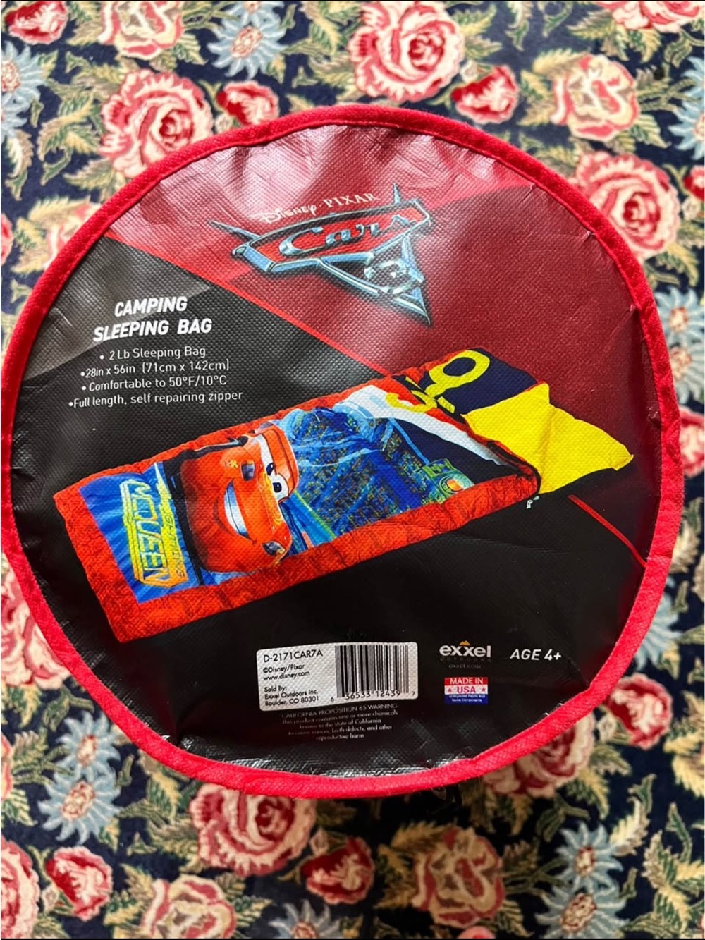 Disney Pixar Cars Kids Sleeping Bag - Red, Blue, Yellow